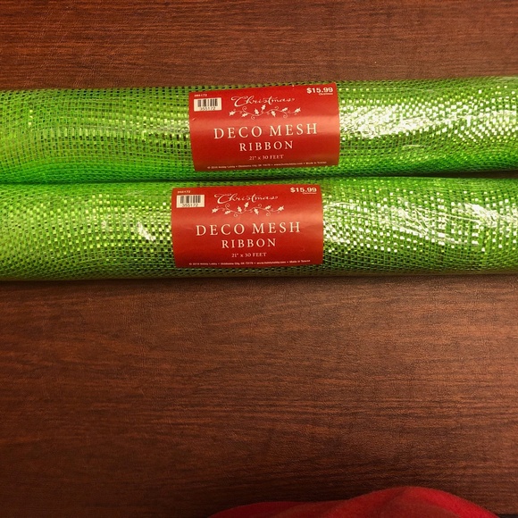 New  2 green deco mesh rolls - Picture 1 of 1